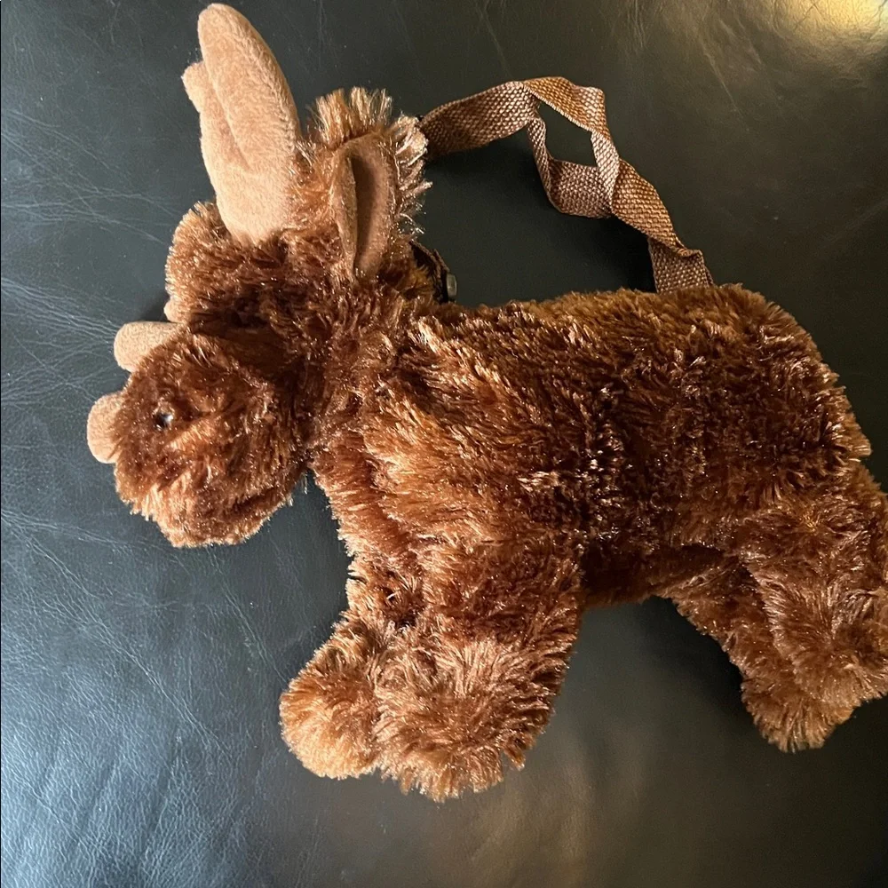 Brown Plush stuffed moose purse